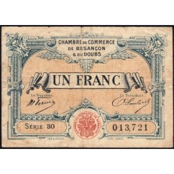 Besançon (Doubs) - Pirot 25-24 - 1 franc - Série 30 - Sans date (1921) - Etat : TB-