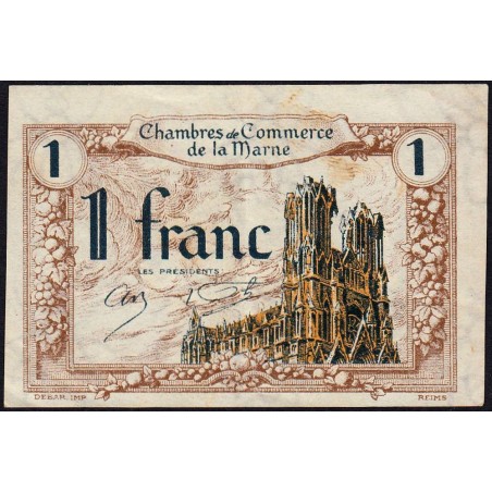 Châlons-sur-Marne, Epernay, Reims - Pirot 43-2 - 1 franc - 10/10/1920 - Etat : TTB+