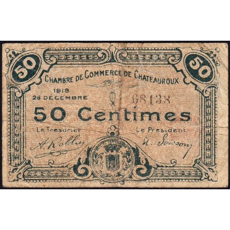 Chateauroux - Pirot 46-20 - 50 centimes - 26/12/1919 - Etat : B+