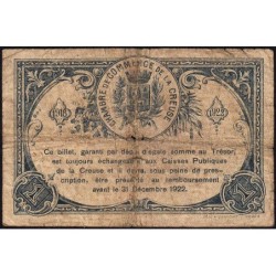 Guéret - Creuse - Pirot 64-17 - 1 franc - Sans série - 4e émission - 02/07/1918 - Etat : B