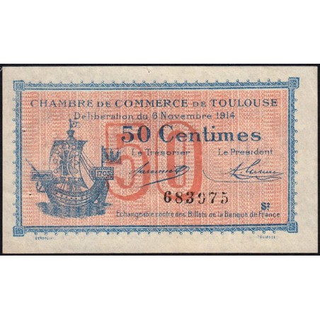 Toulouse - Pirot 122-8 - 50 centimes - Série 2 - 06/11/1914 - Etat : SUP+