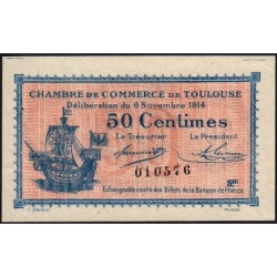 Toulouse - Pirot 122-8 variété - 50 centimes - Série III - 06/11/1914 - Etat : SPL