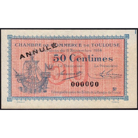 Toulouse - Pirot 122-10 - 50 centimes - Série 2 - 06/11/1914 - Annulé - Etat : pr.NEUF