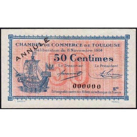 Toulouse - Pirot 122-11 - 50 centimes - Série III - 06/11/1914 - Annulé - Etat : pr.NEUF