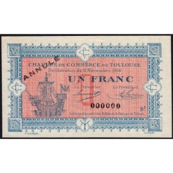 Toulouse - Pirot 122-15 variété - 1 franc - Série 2 - 06/11/1914 - Annulé - Etat : SUP