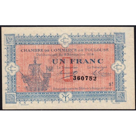 Toulouse - Pirot 122-14 - 1 franc - Série 2 - 06/11/1914 - Etat : SUP