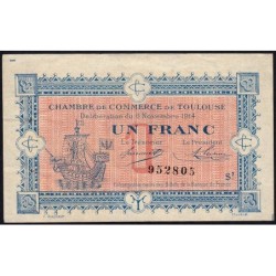 Toulouse - Pirot 122-14 variété - 1 franc - Série 2 - 06/11/1914 - Etat : TTB+