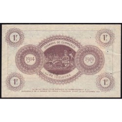 Toulouse - Pirot 122-14 variété - 1 franc - Série III - 06/11/1914 - Etat : TTB+