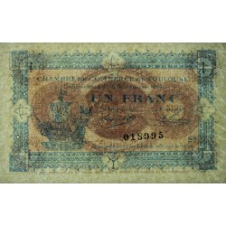 Toulouse - Pirot 122-14 variété - 1 franc - Série III - 06/11/1914 - Etat : TTB+