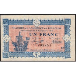 Toulouse - Pirot 122-14 variété - 1 franc - Série IV - 06/11/1914 - Etat : TTB+