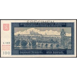 Bohême-Moravie - Pick 6s - 100 korun - 20/08/1940 - Série 18B - Spécimen - Etat : SUP+
