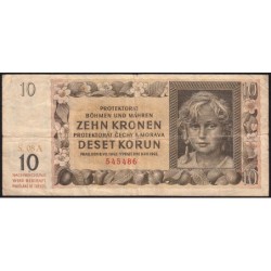 Bohême-Moravie - Pick 8a - 10 korun - 08/07/1942 - Série 08A - Etat : TB