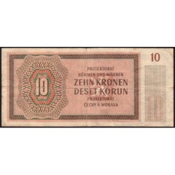 Bohême-Moravie - Pick 8a - 10 korun - 08/07/1942 - Série 08A - Etat : TB
