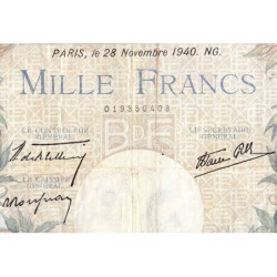 F 39-02 - 28/11/1940 - 1000 francs - Commerce - Série A.775 - Etat : TB