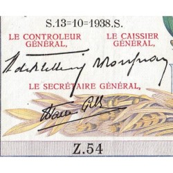 F 45-01 - 13/10/1938 - 5000 francs - Victoire modifié 1 - Série Z.54 - Etat : TTB+