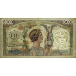 F 46-05 - 04/05/1939 - 5000 francs - Victoire modifié 2 - Série D.168 - Etat : TTB