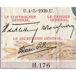 F 46-05 - 04/05/1939 - 5000 francs - Victoire modifié 2 - Série H.176 - Etat : TB
