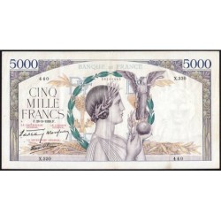 F 46-12 - 28/09/1939 - 5000 francs - Victoire modifié 2 - Série X.330 - Etat : TTB+