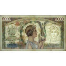 F 46-12 - 28/09/1939 - 5000 francs - Victoire modifié 2 - Série X.330 - Etat : TTB+