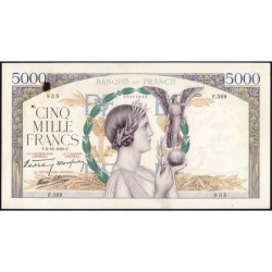 F 46-13 - 05/10/1939 - 5000 francs - Victoire modifié 2 - Série F.369 - Etat : TB+