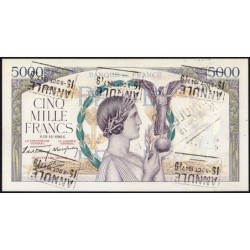 F 46-16 - 12/12/1940 - 5000 francs - Victoire modifié 2 - Série U.438 - Annulé - Etat : SPL