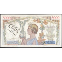 F 46-16 - 12/12/1940 - 5000 francs - Victoire modifié 2 - Série U.438 - Annulé - Etat : SPL
