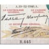 F 46-17 - 19/12/1940 - 5000 francs - Victoire modifié 2 - Série R.445 - Etat : TTB+