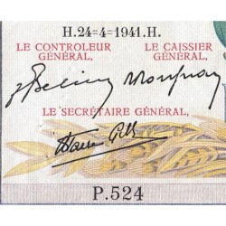 F 46-20 - 24/04/1941 - 5000 francs - Victoire modifié 2 - Série P.524 - Etat : SUP+