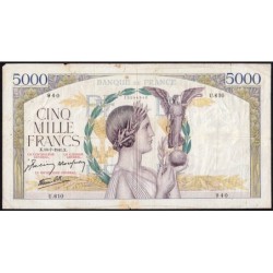F 46-23 - 10/07/1941 - 5000 francs - Victoire modifié 2 - Série U.610 - Etat : TB-
