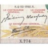 F 46-30 - 04/12/1941 - 5000 francs - Victoire modifié 2 - Série X.774 - Etat : TTB