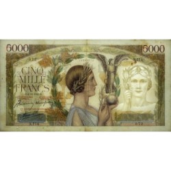 F 46-30 - 04/12/1941 - 5000 francs - Victoire modifié 2 - Série X.774 - Etat : TTB