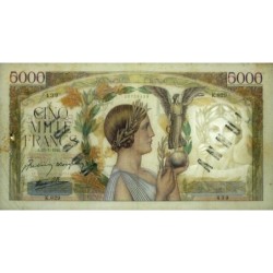 F 46-33 - 15/01/1942 - 5000 francs - Victoire modifié 2 - Série K.829 - Annulé - Etat : TTB-