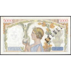F 46-33 - 15/01/1942 - 5000 francs - Victoire modifié 2 - Série K.829 - Annulé - Etat : TTB+