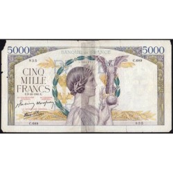 F 46-27 - 09/10/1941 - 5000 francs - Victoire modifié 2 - Série C.689 - Etat : AB