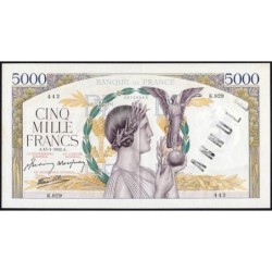 F 46-33 - 15/01/1942 - 5000 francs - Victoire modifié 2 - Série K.829 - Annulé - Etat : SUP
