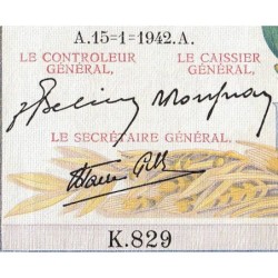 F 46-33 - 15/01/1942 - 5000 francs - Victoire modifié 2 - Série K.829 - Annulé - Etat : SUP