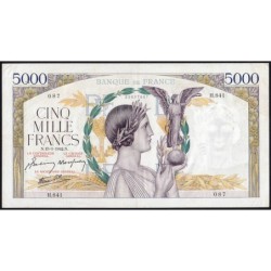 F 46-33 - 15/01/1942 - 5000 francs - Victoire modifié 2 - Série H.841 - Etat : TTB+