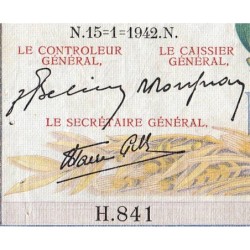 F 46-33 - 15/01/1942 - 5000 francs - Victoire modifié 2 - Série H.841 - Etat : TTB+