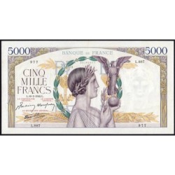 F 46-35 - 19/03/1942 - 5000 francs - Victoire modifié 2 - Série L.887 - Etat : SUP-
