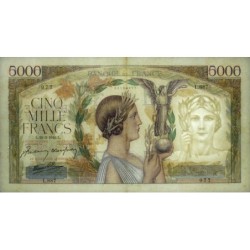 F 46-35 - 19/03/1942 - 5000 francs - Victoire modifié 2 - Série L.887 - Etat : SUP-