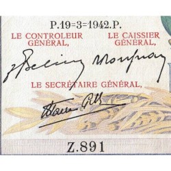 F 46-35 - 19/03/1942 - 5000 francs - Victoire modifié 2 - Série Z.891 - Etat : TTB+