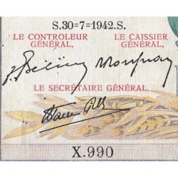 F 46-39 - 30/07/1942 - 5000 francs - Victoire modifié 2 - Série X.990 - Etat : TTB