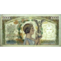 F 46-31 - 26/12/1941 - 5000 francs - Victoire modifié 2 - Série U.804 - Etat : TTB