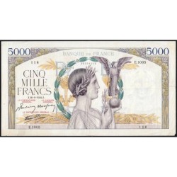 F 46-40 - 20/08/1942 - 5000 francs - Victoire modifié 2 - Série E.1005 - Etat : TTB