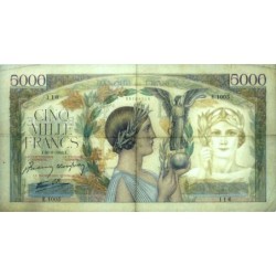 F 46-40 - 20/08/1942 - 5000 francs - Victoire modifié 2 - Série E.1005 - Etat : TTB