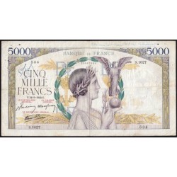 F 46-41 - 24/09/1942 - 5000 francs - Victoire modifié 2 - Série S.1027 - Etat : TB
