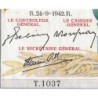 F 46-41 - 24/09/1942 - 5000 francs - Victoire modifié 2 - Série T.1037 - Etat : TTB