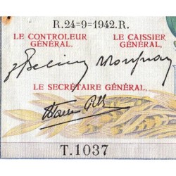 F 46-41 - 24/09/1942 - 5000 francs - Victoire modifié 2 - Série T.1037 - Etat : TTB