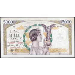 F 46-42 - 08/10/1942 - 5000 francs - Victoire modifié 2 - Série Y.1051 - Etat : SUP