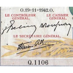 F 46-44 - 19/11/1942 - 5000 francs - Victoire modifié 2 - Série Q.1106 - Etat : TTB-